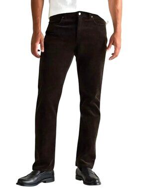 Quince Organic Corduroy Pants Stretch Straight Leg Espresso 33 x 32 NWOT